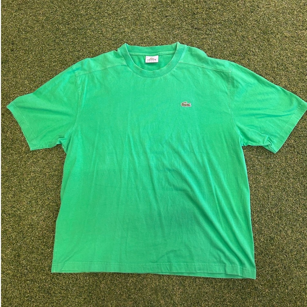 Lacoste Sport Mens Green Short Sleeve Crocodile Logo T-Shirt Size 6